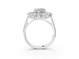 White gold Heart Cut Halo Cluster Diamond Ring with Pave Band and Four-Prong Setting_22
