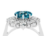 White gold Heart Cut Halo Cluster Diamond Ring with Pave Band and Four-Prong Setting_22