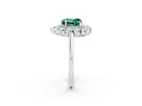 White gold Heart Cut Halo Cluster Diamond Ring with Pave Band and Four-Prong Setting_26
