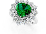 White gold Heart Cut Halo Cluster Diamond Ring with Pave Band and Four-Prong Setting_26