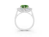 White gold Heart Cut Halo Cluster Diamond Ring with Pave Band and Four-Prong Setting_27