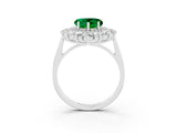 White gold Heart Cut Halo Cluster Diamond Ring with Pave Band and Four-Prong Setting_27