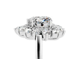 White gold Heart Cut Halo Cluster Diamond Ring with Pave Band and Four-Prong Setting_29
