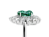 White gold Heart Cut Halo Cluster Diamond Ring with Pave Band and Four-Prong Setting_29