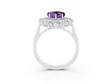 White gold Heart Cut Halo Cluster Diamond Ring with Pave Band and Four-Prong Setting_33