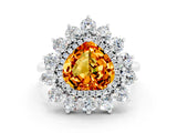 White gold Heart Cut Halo Cluster Diamond Ring with Pave Band and Four-Prong Setting_47