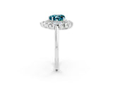 White gold Heart Cut Halo Cluster Diamond Ring with Pave Band and Four-Prong Setting_50