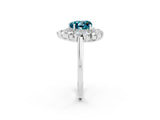 White gold Heart Cut Halo Cluster Diamond Ring with Pave Band and Four-Prong Setting_50