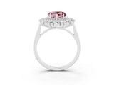 White gold Heart Cut Halo Cluster Diamond Ring with Pave Band and Four-Prong Setting_51
