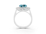 White gold Heart Cut Halo Cluster Diamond Ring with Pave Band and Four-Prong Setting_51