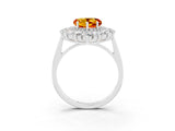 White gold Heart Cut Halo Cluster Diamond Ring with Pave Band and Four-Prong Setting_51
