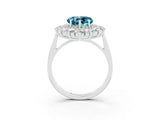 White gold Heart Cut Halo Cluster Diamond Ring with Pave Band and Four-Prong Setting_51