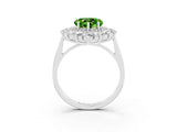 White gold Heart Cut Halo Cluster Diamond Ring with Pave Band and Four-Prong Setting_9
