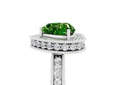 White gold Heart Cut Halo Diamond Engagement Ring with Milgrain Pave Band and Four-Prong Setting_5