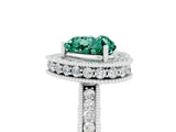 White gold Heart Cut Halo Diamond Engagement Ring with Milgrain Pave Band and Four-Prong Setting_5