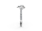 White gold Heart Cut Halo Diamond Engagement Ring with Pave Band and Four-Prong Setting_59