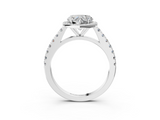 White gold Heart Cut Halo Diamond Engagement Ring with Pave Band and Four-Prong Setting_60