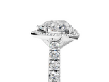 White gold Heart Cut Halo Diamond Engagement Ring with Pave Band and Four-Prong Setting_62