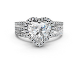 White gold Heart Cut Halo Diamond Engagement Ring with Split Shank and Four-Prong Setting_25
