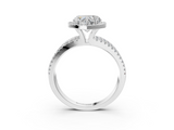 White gold Heart Cut Halo Diamond Engagement Ring with Split Shank and Four-Prong Setting_28