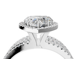 White gold Heart Cut Halo Diamond Engagement Ring with Split Shank and Four-Prong Setting_29