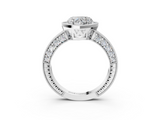 White gold Heart Cut Halo Diamond Pave Band Ring with Four-Prong Setting_84
