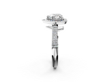White gold Heart Cut Halo Diamond Pave Band with Four-Prong Setting_62