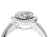 White gold Heart Cut Halo Diamond Pave Band with Four-Prong Setting_64