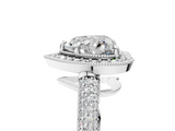 White gold Heart Cut Halo Diamond Pave Band with Four-Prong Setting_65