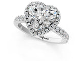 White gold Heart Cut Halo Diamond Pave Band with Prong Setting_13