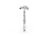 White gold Heart Cut Halo Diamond Pave Band with Prong Setting_14