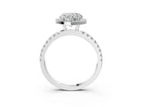 White gold Heart Cut Halo Diamond Pave Band with Prong Setting_15