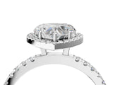 White gold Heart Cut Halo Diamond Pave Band with Prong Setting_16