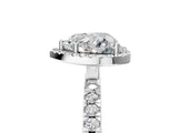 White gold Heart Cut Halo Diamond Pave Band with Prong Setting_17