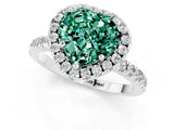 White gold Heart Cut Halo Diamond Pave Band with Prong Setting_1