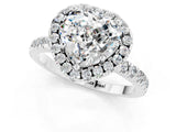 White gold Heart Cut Halo Diamond Pave Band with Prong Setting_1