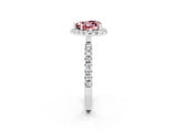 White gold Heart Cut Halo Diamond Pave Band with Prong Setting_2