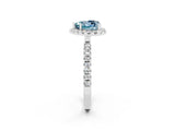 White gold Heart Cut Halo Diamond Pave Band with Prong Setting_2
