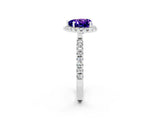White gold Heart Cut Halo Diamond Pave Band with Prong Setting_2
