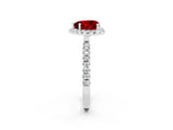 White gold Heart Cut Halo Diamond Pave Band with Prong Setting_2