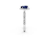 White gold Heart Cut Halo Diamond Pave Band with Prong Setting_2