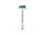 White gold Heart Cut Halo Diamond Pave Band with Prong Setting_2
