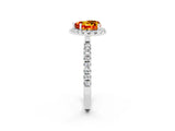 White gold Heart Cut Halo Diamond Pave Band with Prong Setting_2