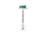 White gold Heart Cut Halo Diamond Pave Band with Prong Setting_2