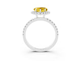 White gold Heart Cut Halo Diamond Pave Band with Prong Setting_3