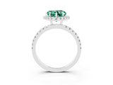 White gold Heart Cut Halo Diamond Pave Band with Prong Setting_3