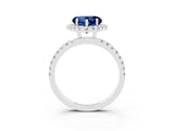 White gold Heart Cut Halo Diamond Pave Band with Prong Setting_3