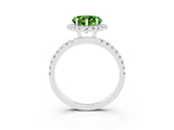 White gold Heart Cut Halo Diamond Pave Band with Prong Setting_3