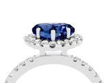 White gold Heart Cut Halo Diamond Pave Band with Prong Setting_4