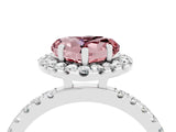 White gold Heart Cut Halo Diamond Pave Band with Prong Setting_4